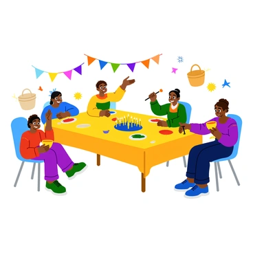 Children crafting and painting their own kinaras for Kwanzaa