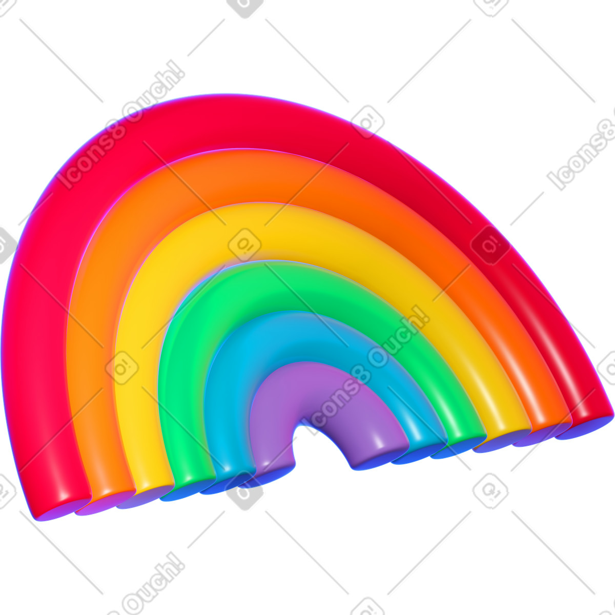 Illustration Arc-en-ciel dans le style 3D Holidays à télécharger aux formats PNG, SVG