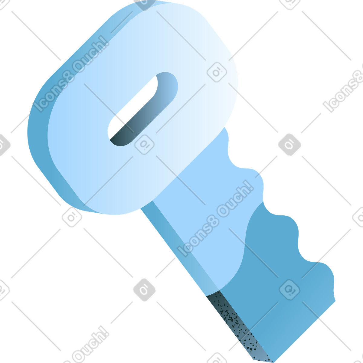 Blue key volumetric illustration in Concept style download in PNG, SVG