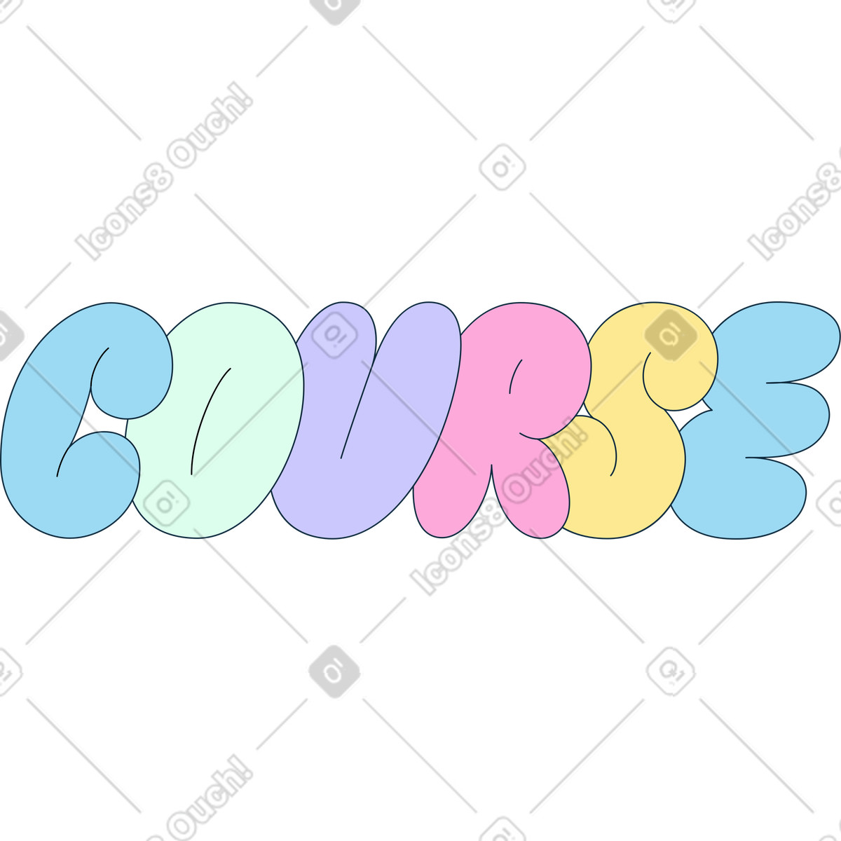 Иллюстрация Курс письма в стиле Bubble gum — скачать в форматах PNG, SVG