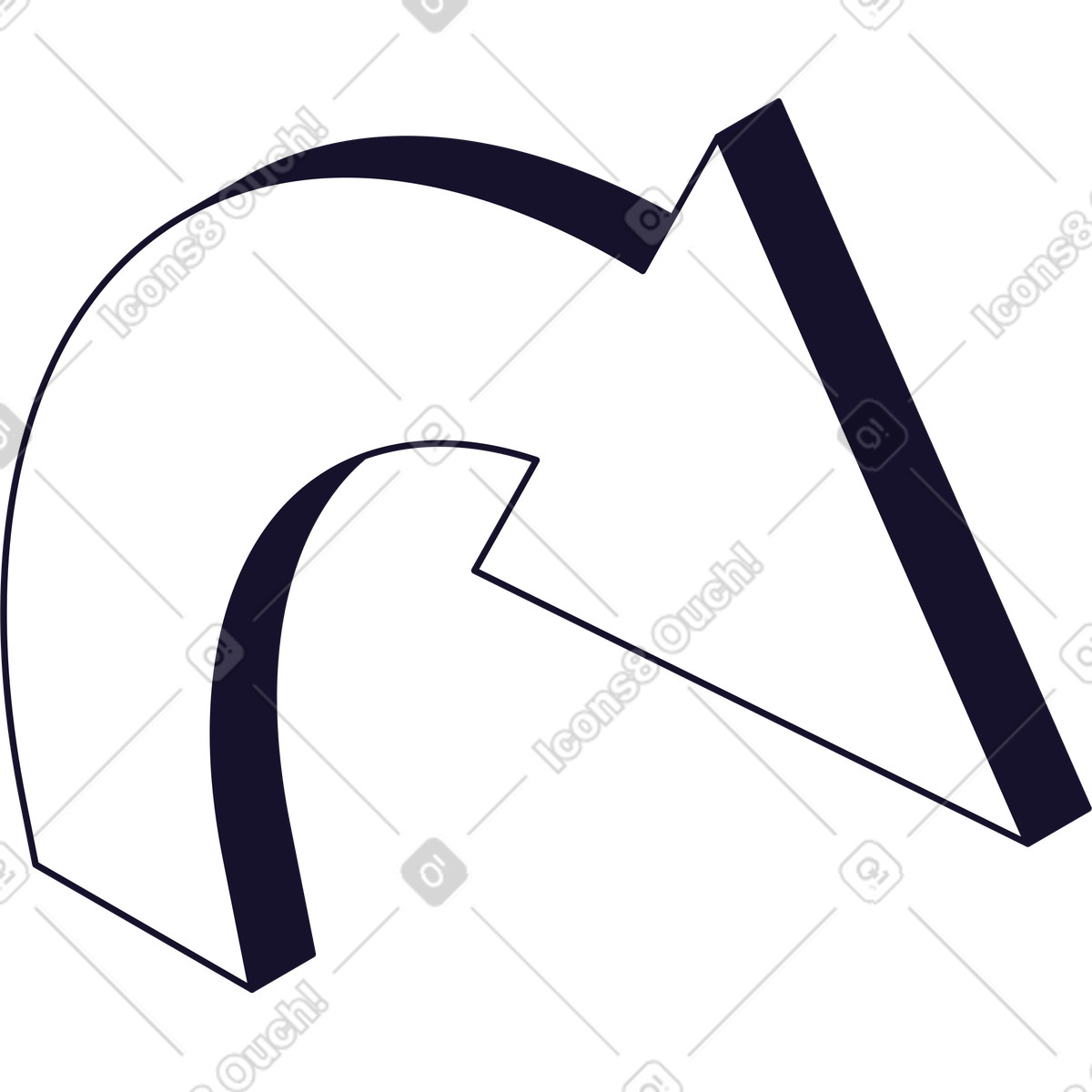 White link arrow illustration in Node style download in PNG, SVG
