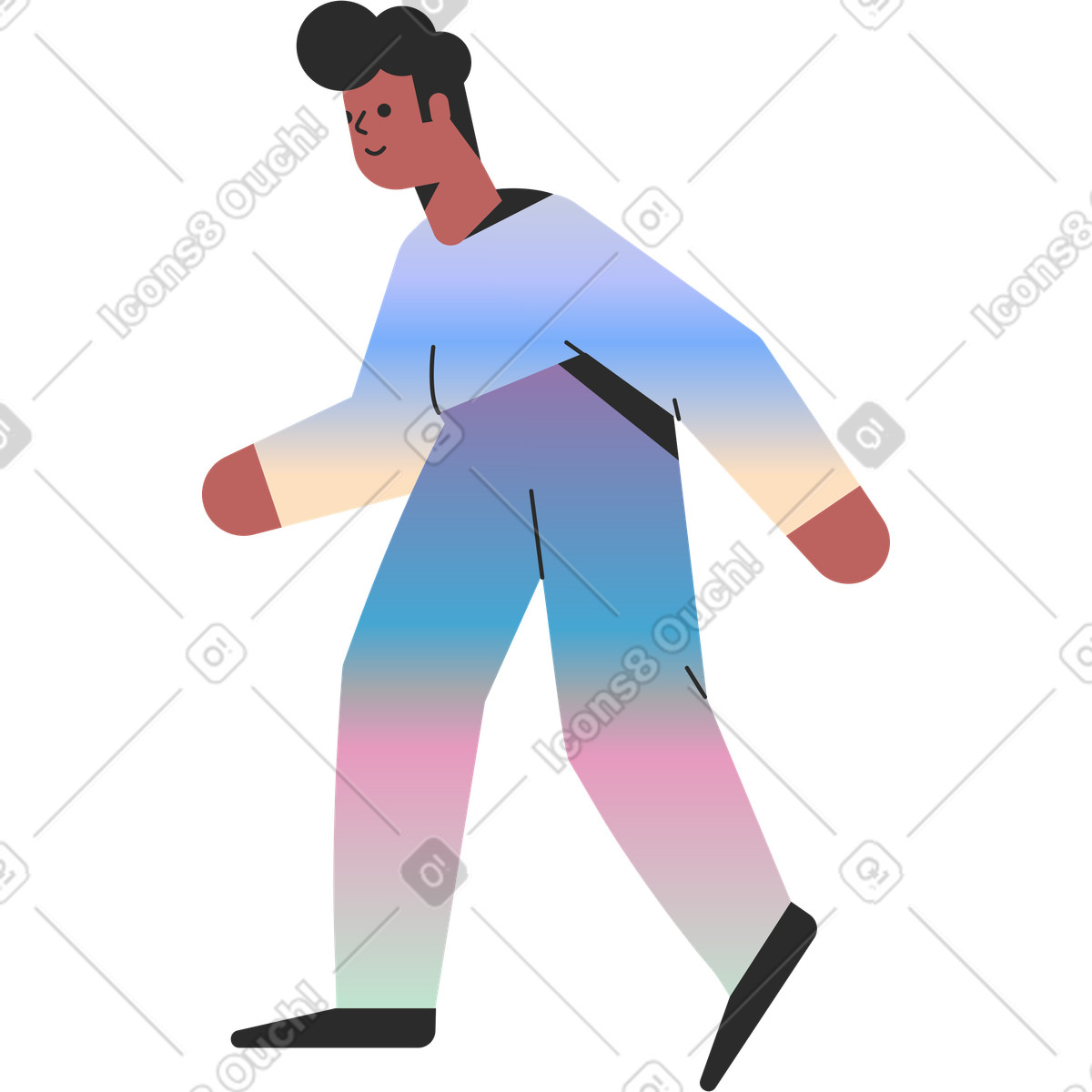 Marginalia スタイルの おとこ のイラストをPNG、SVG形式でダウンロード