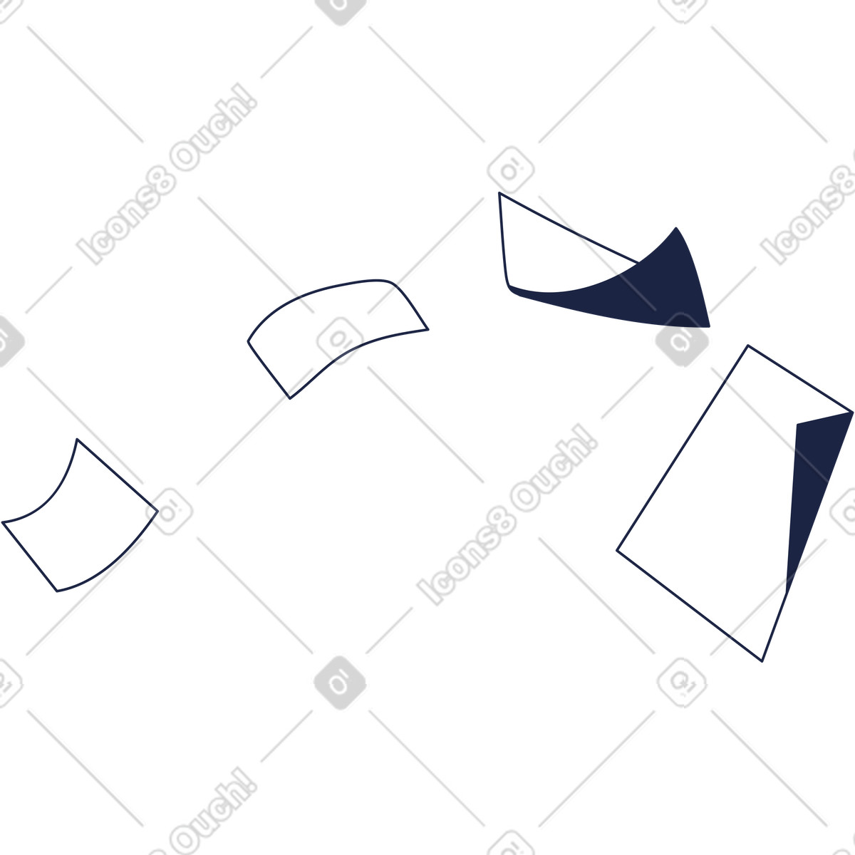 Flying sheets of documents illustration in Urban Line style download in PNG, SVG