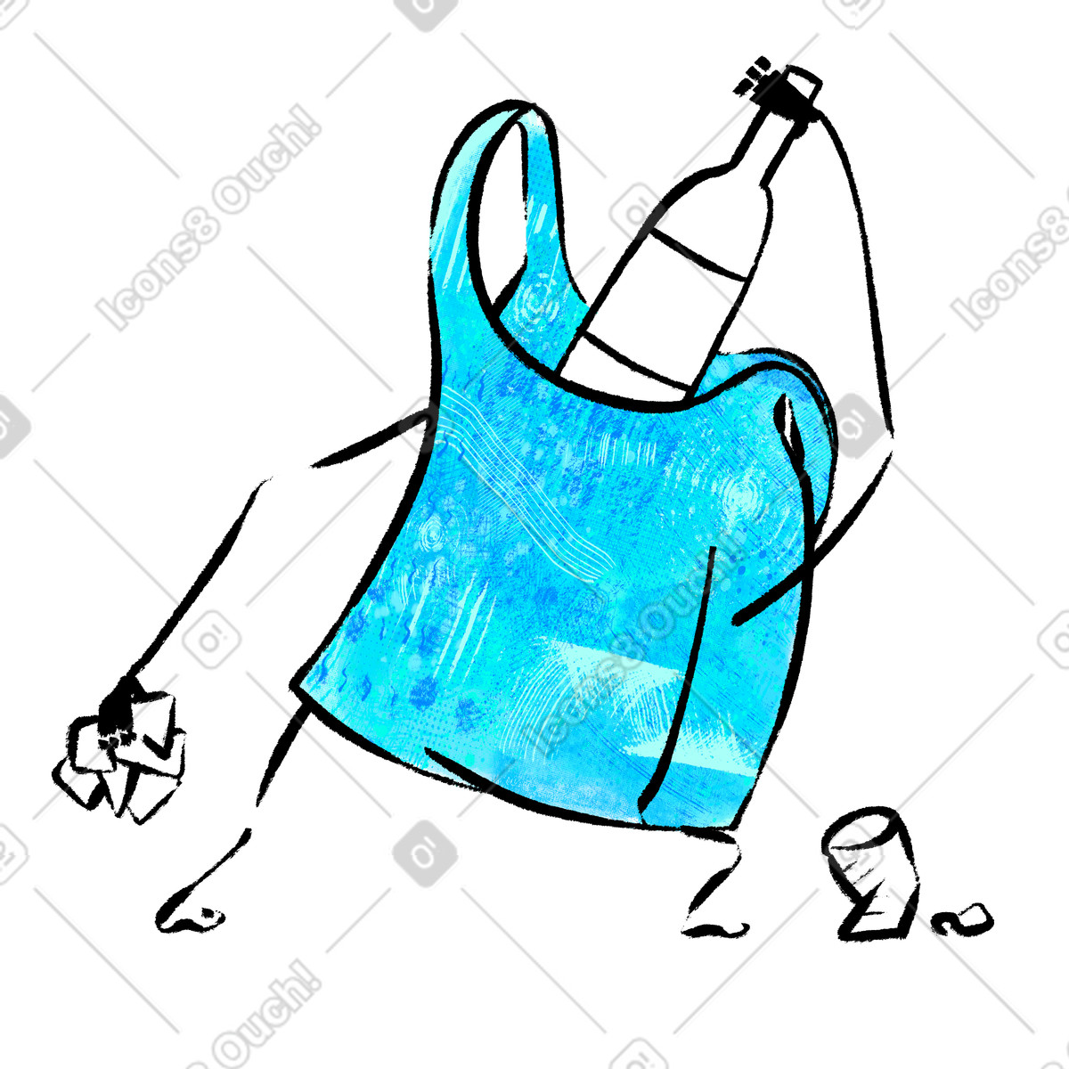 Picking up trash, Pollution prevention and environmental cleanup-Illustration im Doobry-Stil als Download in PNG, SVG