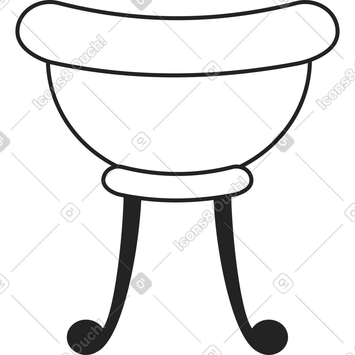 Indian chair illustration in Sammy Line style download in PNG, SVG