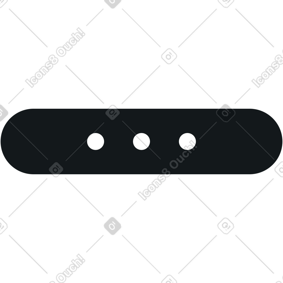 Rettangolo arrotondato con tre punti illustrazione in stile Midnight scarica in PNG, SVG
