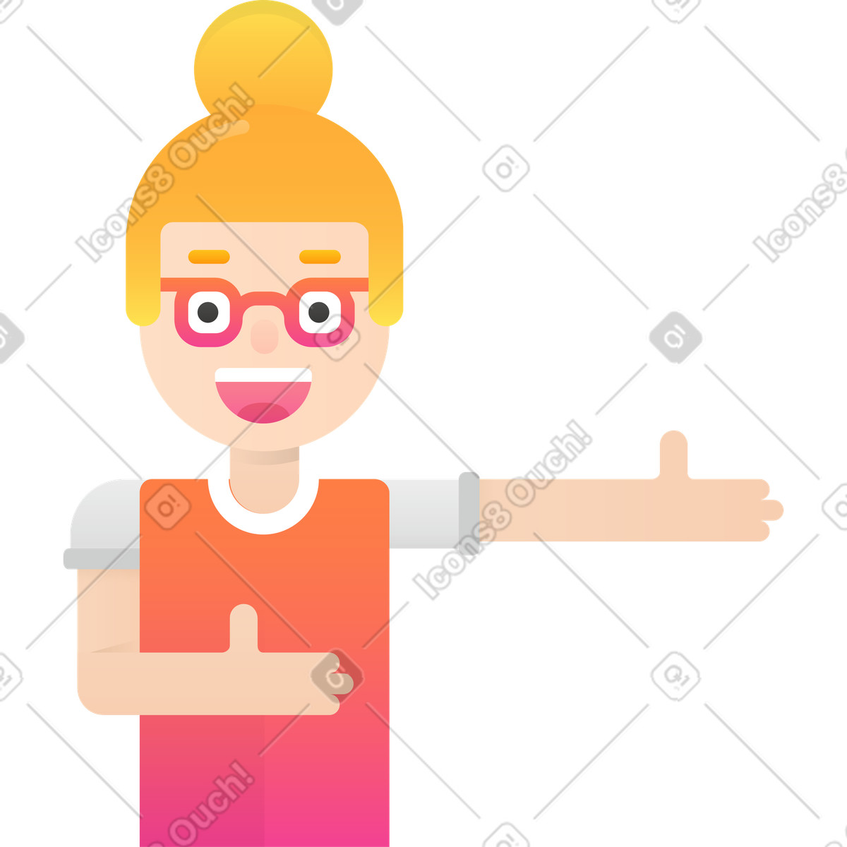 Ilustração de Mulher em no estilo Hugo para baixar em PNG, SVG