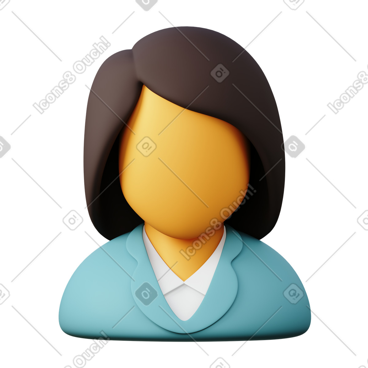 Businesswoman illustrazione in stile 3D Sugary scarica in PNG, SVG