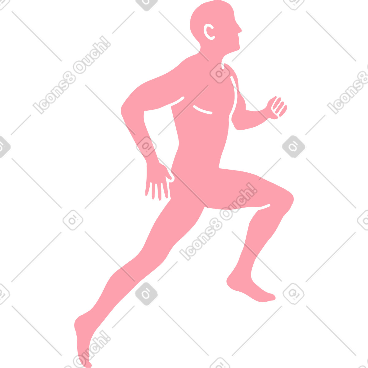 Running man illustration in PNG, SVG
