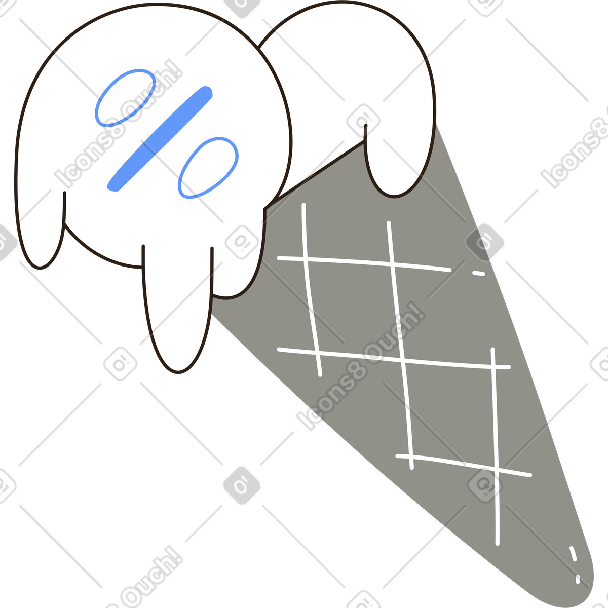 Ice-cream illustration in Plain style download in PNG, SVG