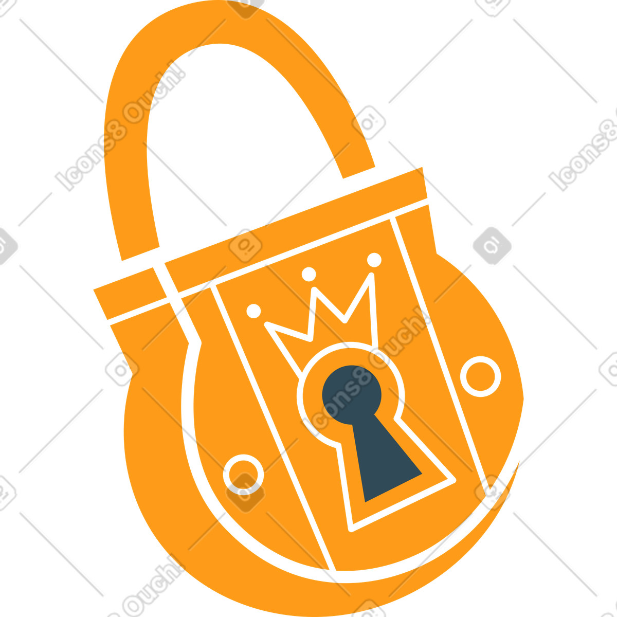Lock illustration in Kingdom style download in PNG, SVG