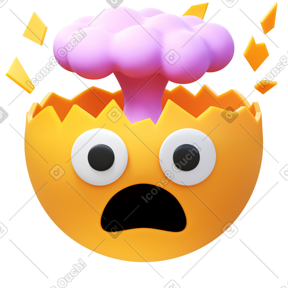 3D Fluency スタイルの Exploding head のイラストをPNG、SVG形式でダウンロード