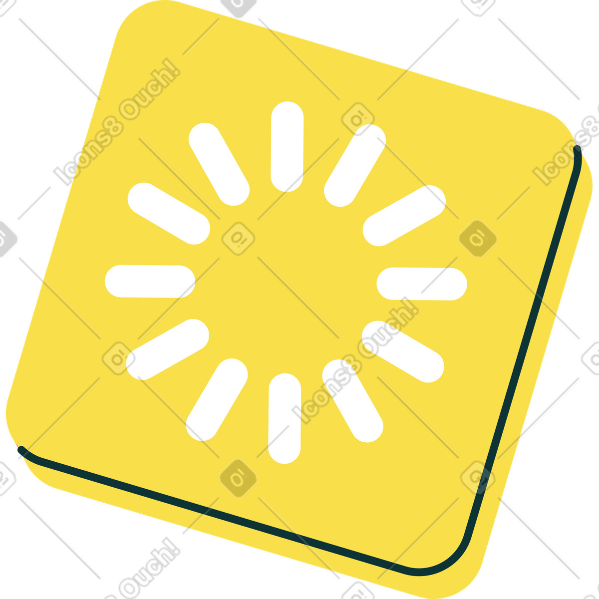 Square loading icon illustration in Florid style download in PNG, SVG