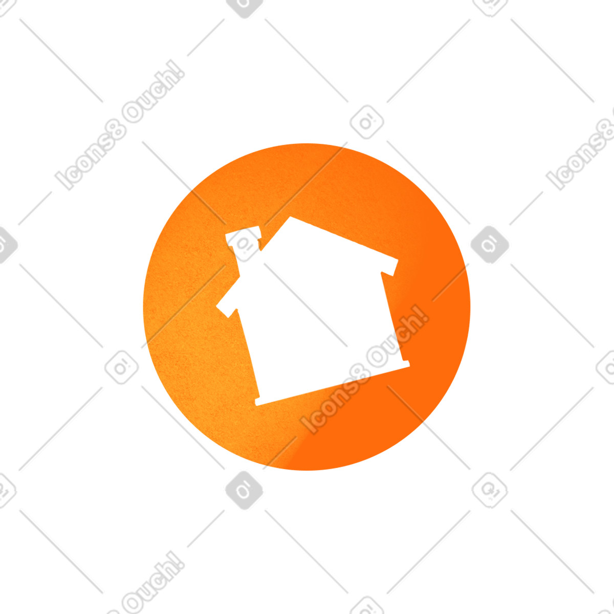 Orange home icon illustrazione in stile Shine scarica in PNG, SVG