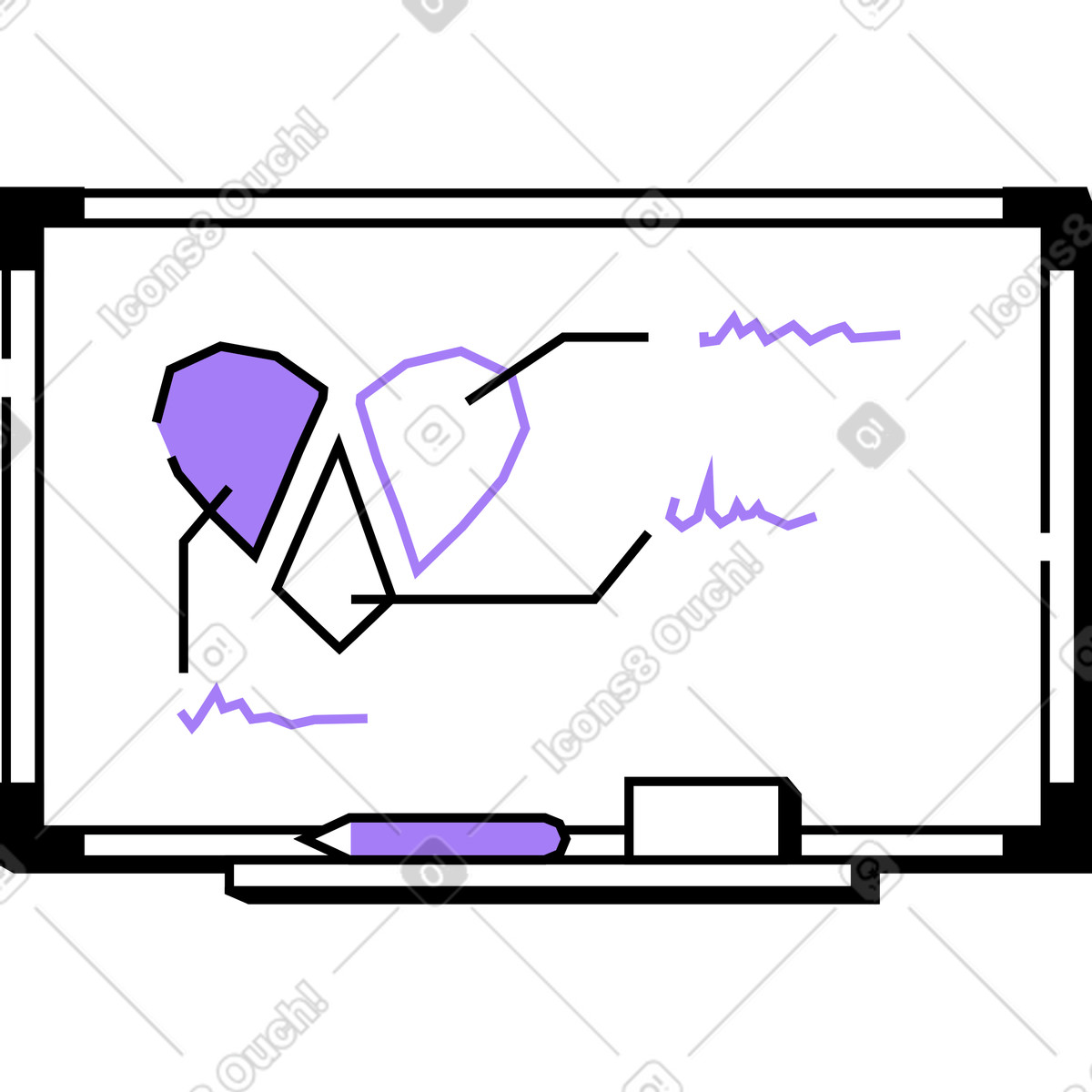 Whiteboard illustration in Amethyst style download in PNG, SVG