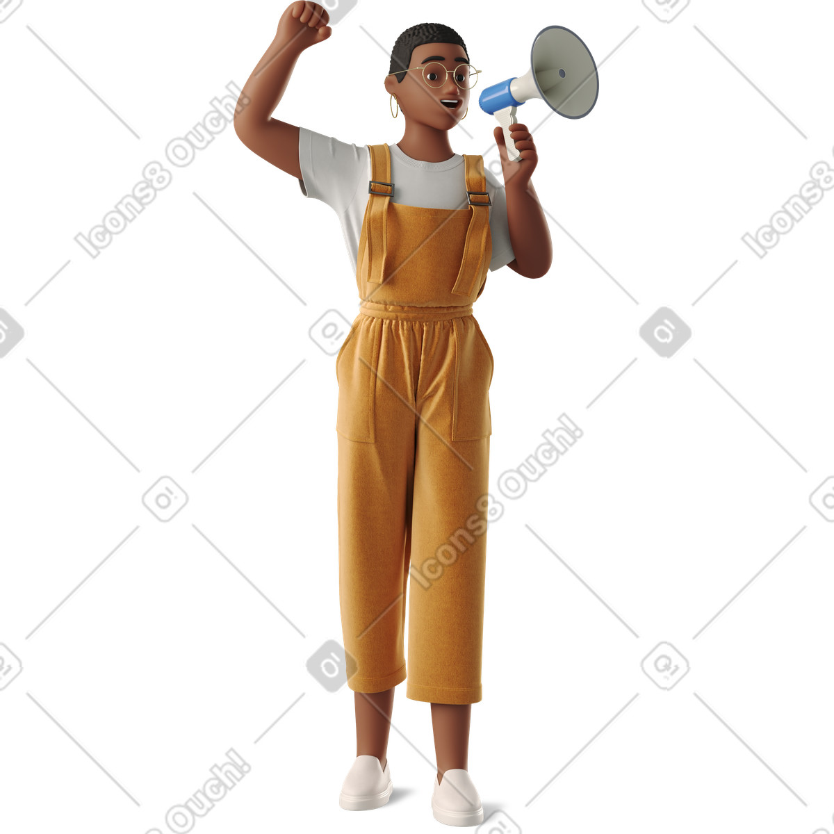 Ilustración Woman with megaphone en estilo 3D Business a descargar en PNG y SVG