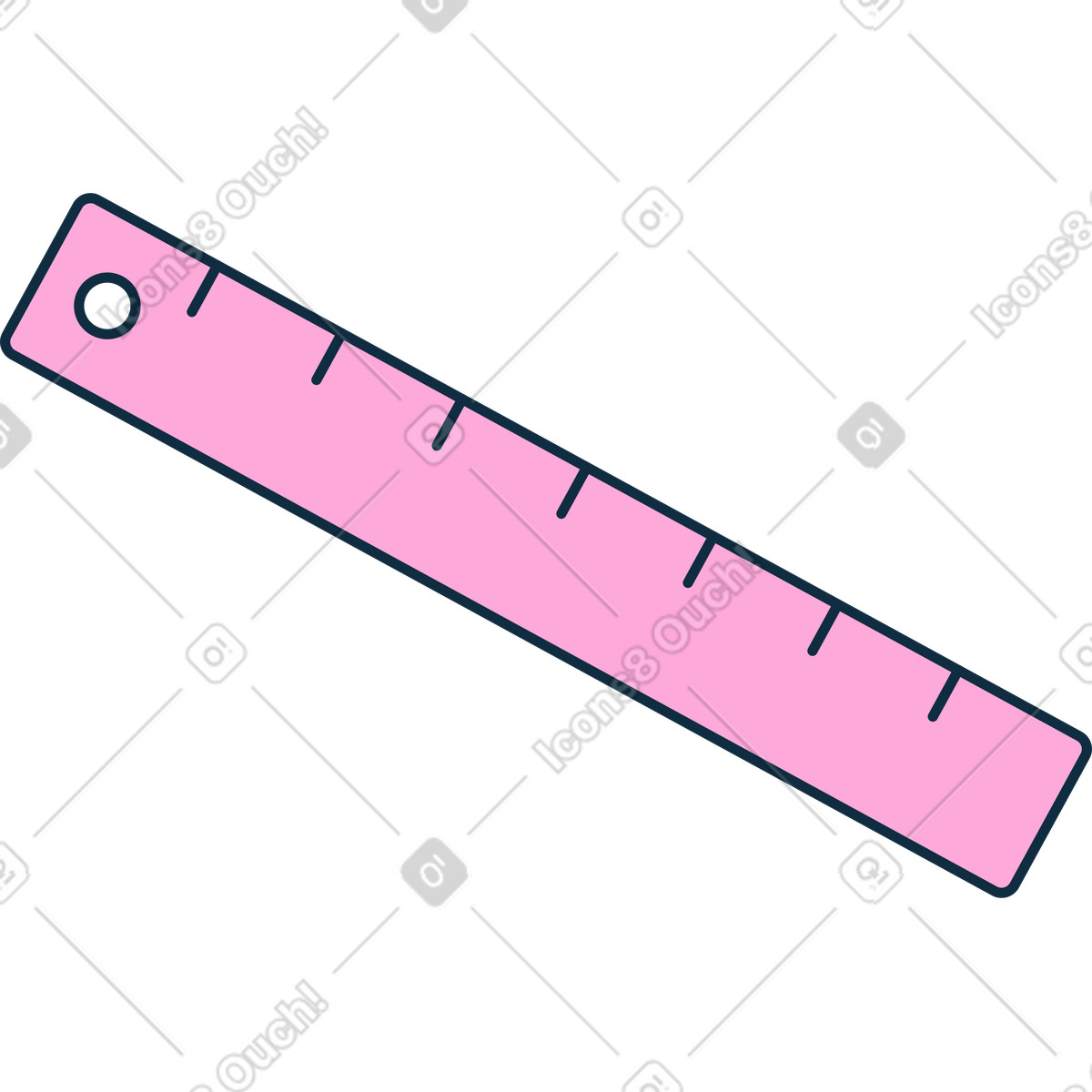 Ilustración Regla rosa en estilo Bubble gum a descargar en PNG y SVG