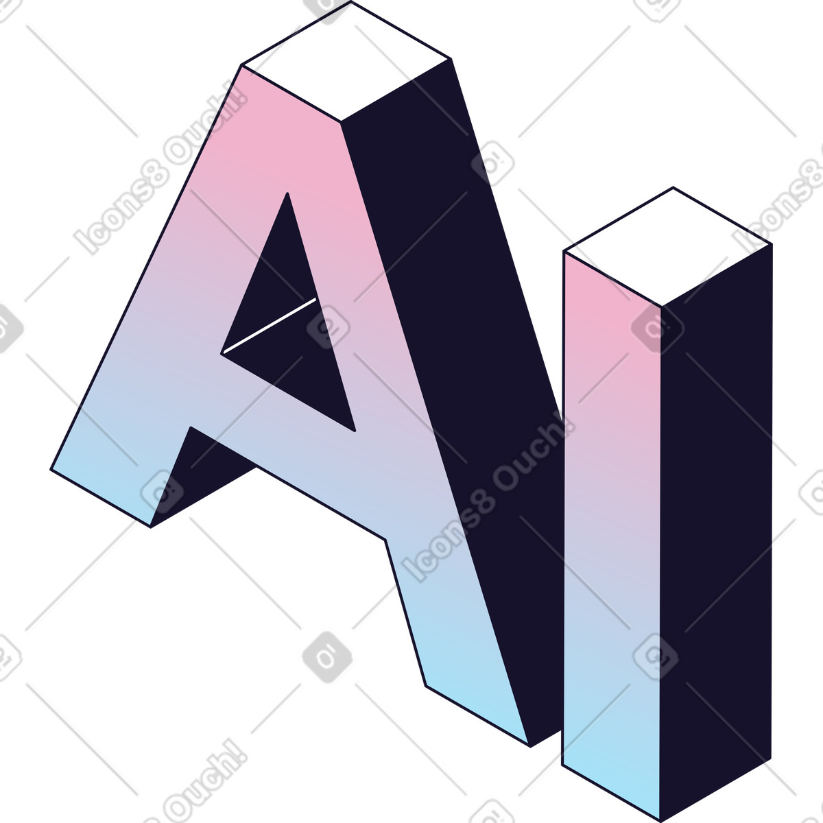 Lettere ai illustrazione in stile Node scarica in PNG, SVG