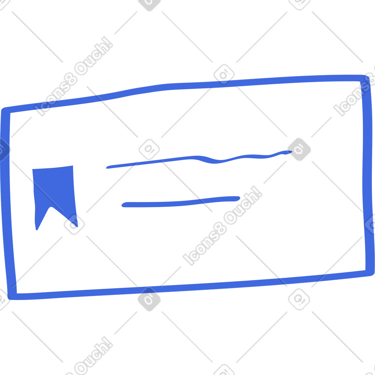 Ilustración Bookmark ribbon on minimal task card with two text lines en estilo Ballpoint Pen a descargar en PNG y SVG