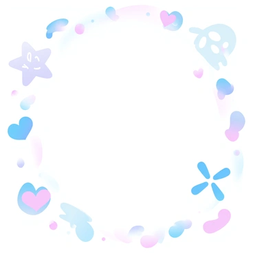 A series of playful doodles are scattered across a virtual canvas. The doodles include various shapes such as stars, hearts, and whimsical characters. Each doodle is illustrated in vibrant gradient pastel colors, creating an engaging visual experience. Some doodles feature simple patterns, while others exhibit a more intricate design. The background of the canvas is a soft blend of pastel colors, enhancing the playful nature of the doodles.