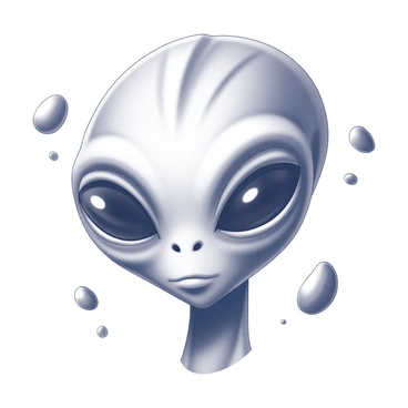 A vector illustration of an alien face with unusual features and colors