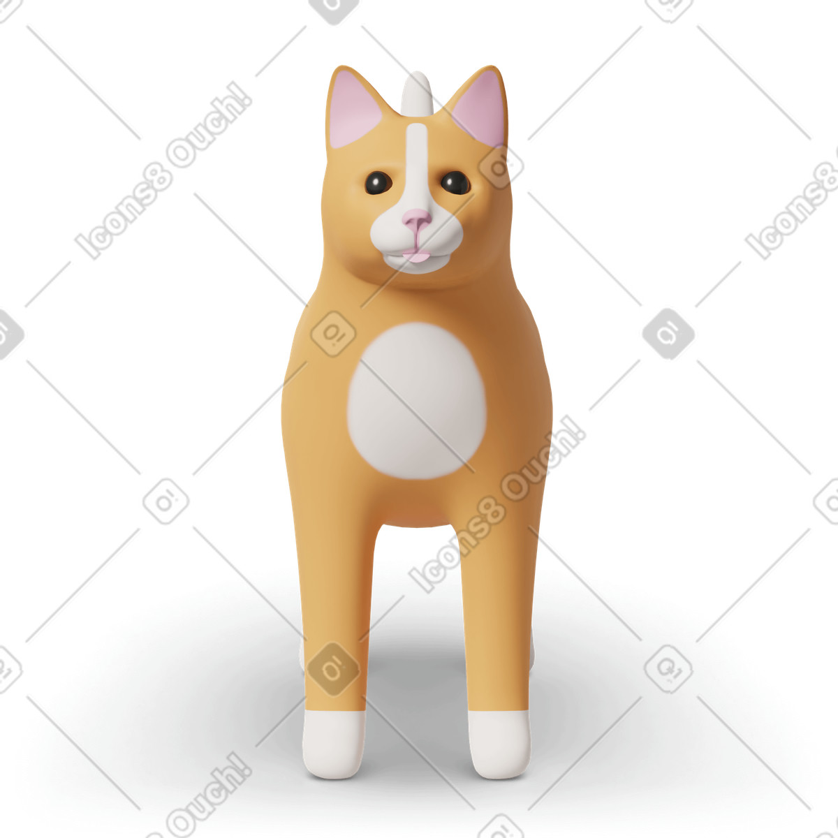 Ilustración Cat en estilo 3D Casual life a descargar en PNG y SVG