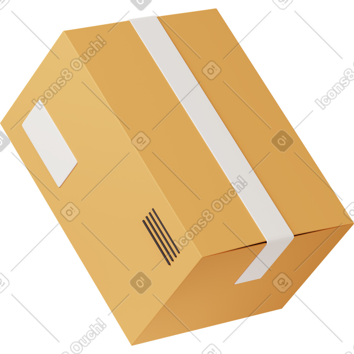 Cardboard box-Illustration im 3D Casual life-Stil als Download in PNG, SVG