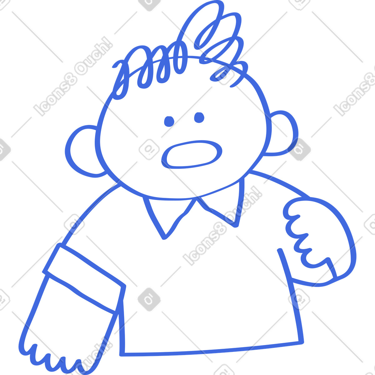 Иллюстрация Speaker doodled with collar shirt and surprised facial expression в стиле Ballpoint Pen — скачать в форматах PNG, SVG