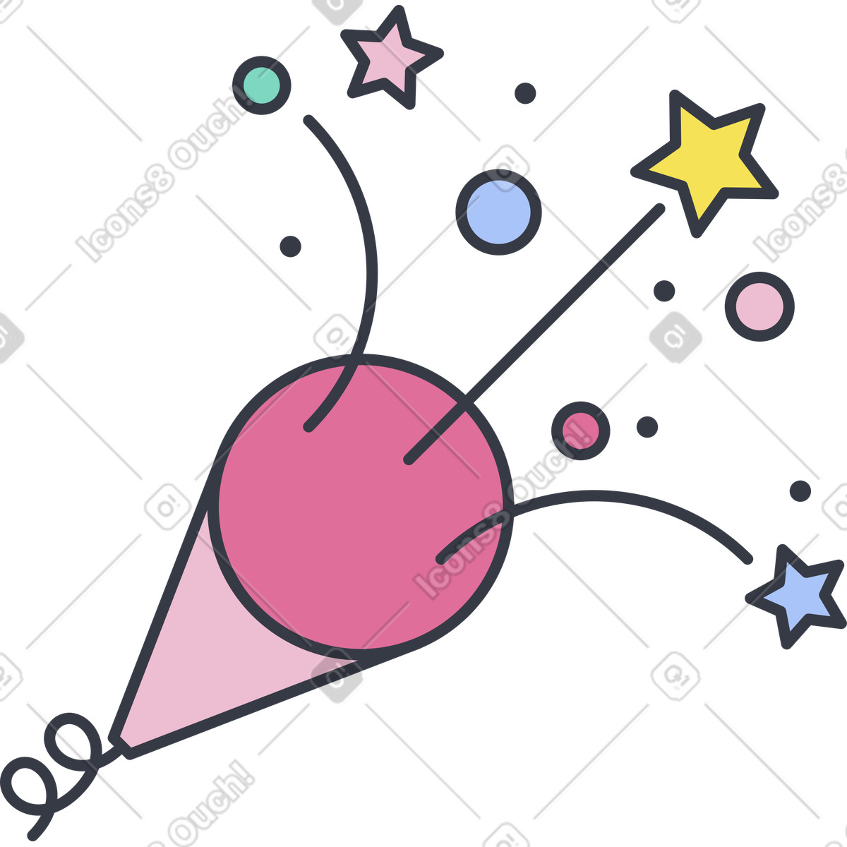 Confetti illustration in Abstract style download in PNG, SVG