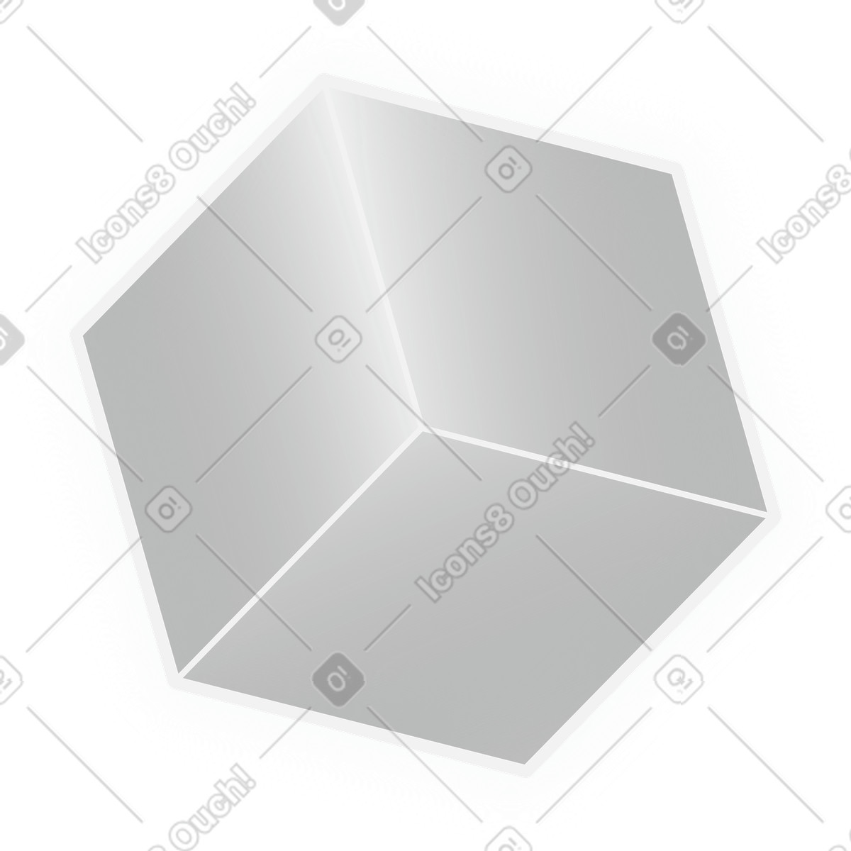 Inverse 스타일의 입방체 일러스트레이션 PNG, SVG 다운로드