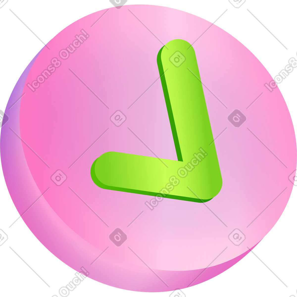 Ilustração de Ícone marca verificação em no estilo Isotech para baixar em PNG, SVG