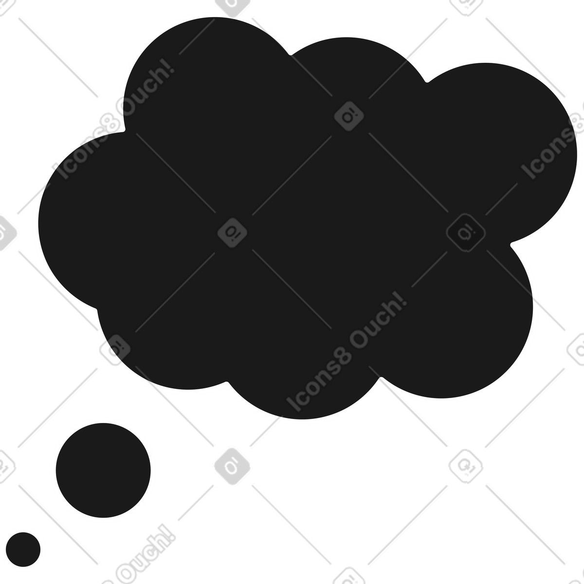 Ilustración Burbuja de pensamiento m en estilo Taxi a descargar en PNG y SVG