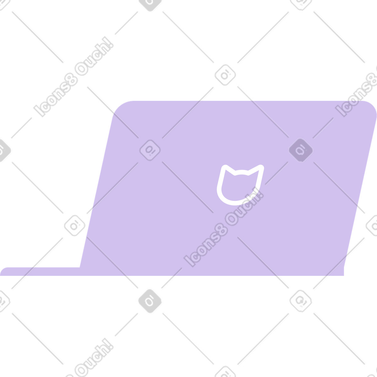 Offener laptop-Illustration im Folks-Stil als Download in PNG, SVG