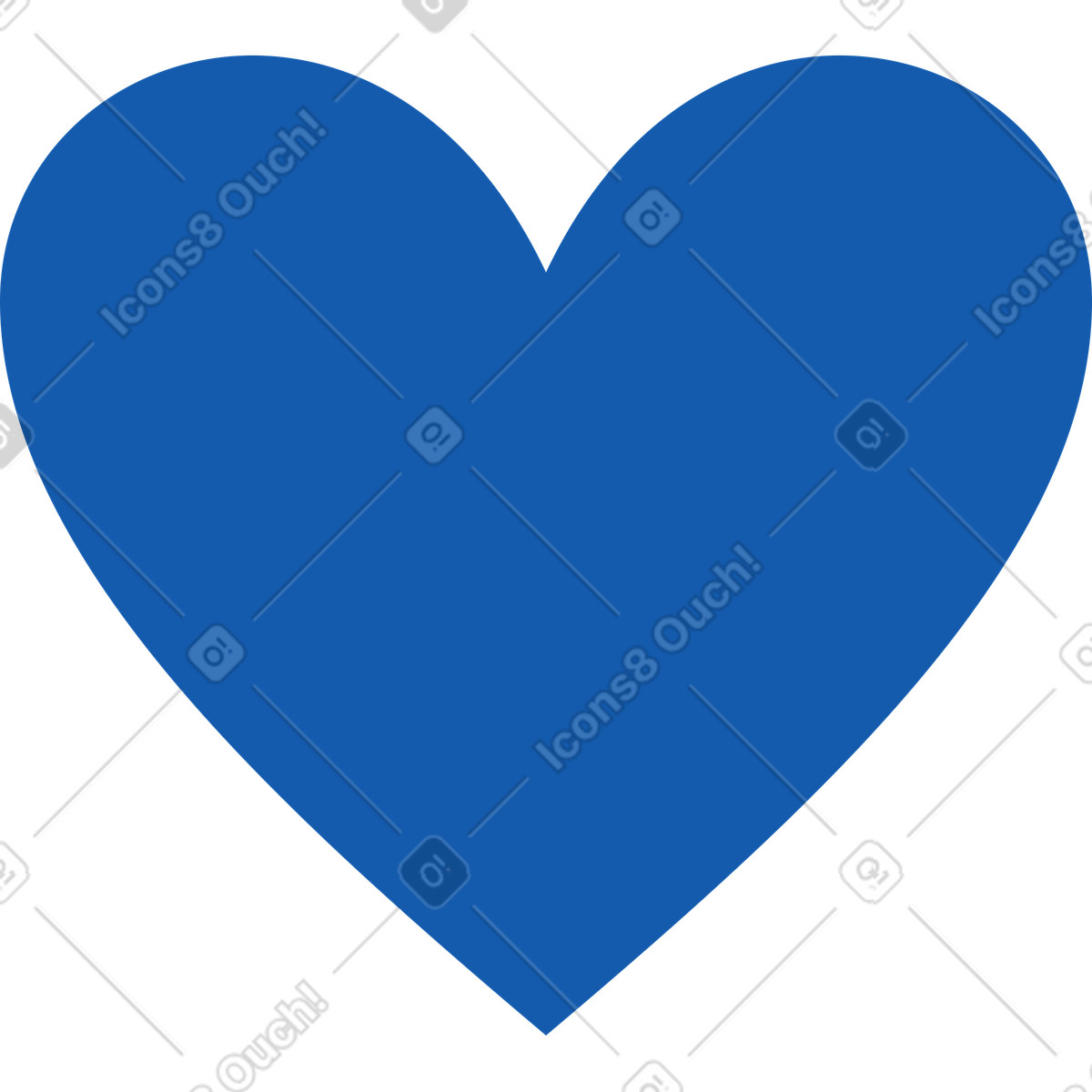 Blue heart illustrazione in stile Pale scarica in PNG, SVG