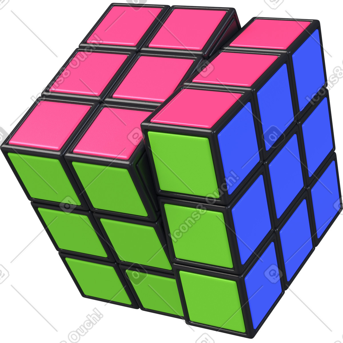 Puzzle cube game, Problem solving puzzle, Logical game illustration in 3D Boost style download in PNG, SVG