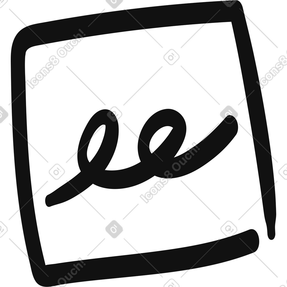 Organic スタイルの Note paper doodle with handwritten scribble and bold border frame のイラストをPNG、SVG形式でダウンロード