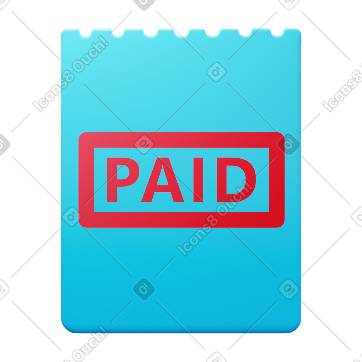 下载 3D Fluency 风格的 Paid bill stamp 插画，支持 PNG、SVG 格式
