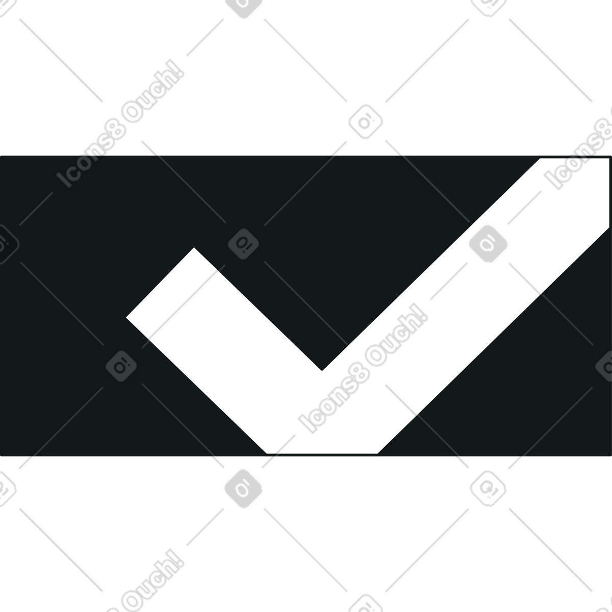 Illustration Rectangle avec coche dans le style Midnight à télécharger aux formats PNG, SVG