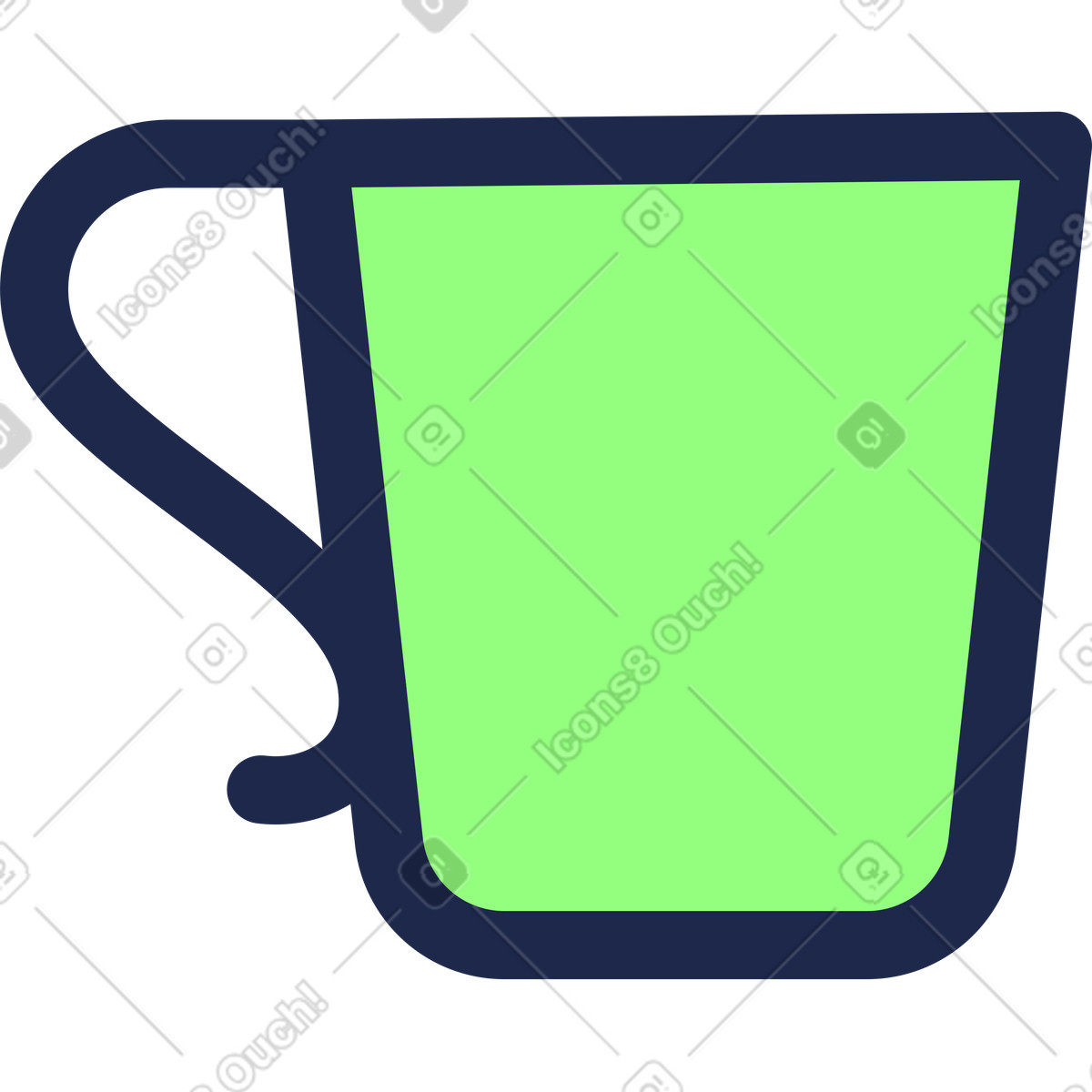 Cup illustration featuring various designs in clipart style for vector graphics