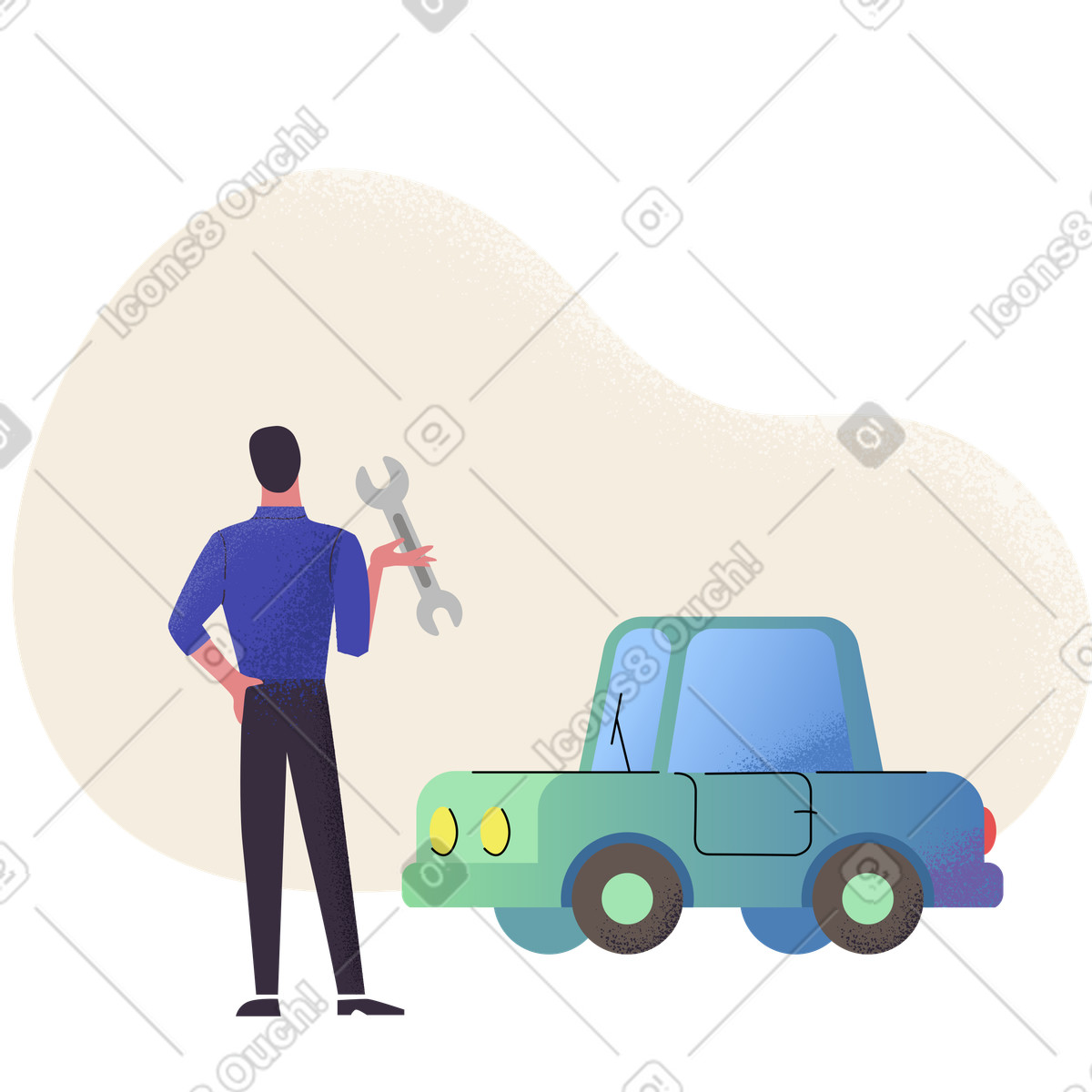 下载 Pale 风格的 修车 插画，支持 PNG、SVG 格式