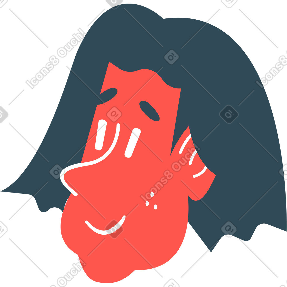 Girl's head illustration in Kingdom style download in PNG, SVG