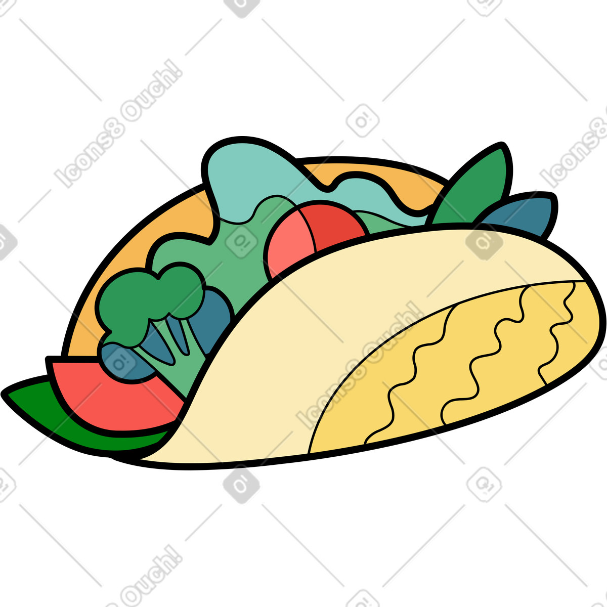 Surr スタイルの トルティーヤ のイラストをPNG、SVG形式でダウンロード