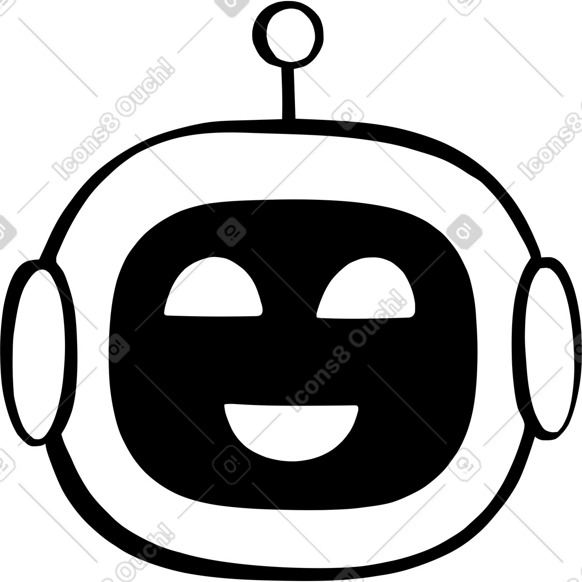 Chatbot-Illustration im Journal-Stil als Download in PNG, SVG