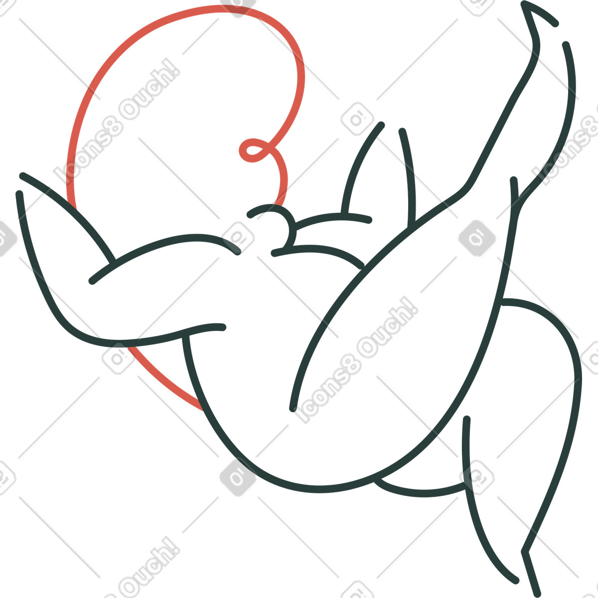 Illustration Fille dans le style Macaroni à télécharger aux formats PNG, SVG