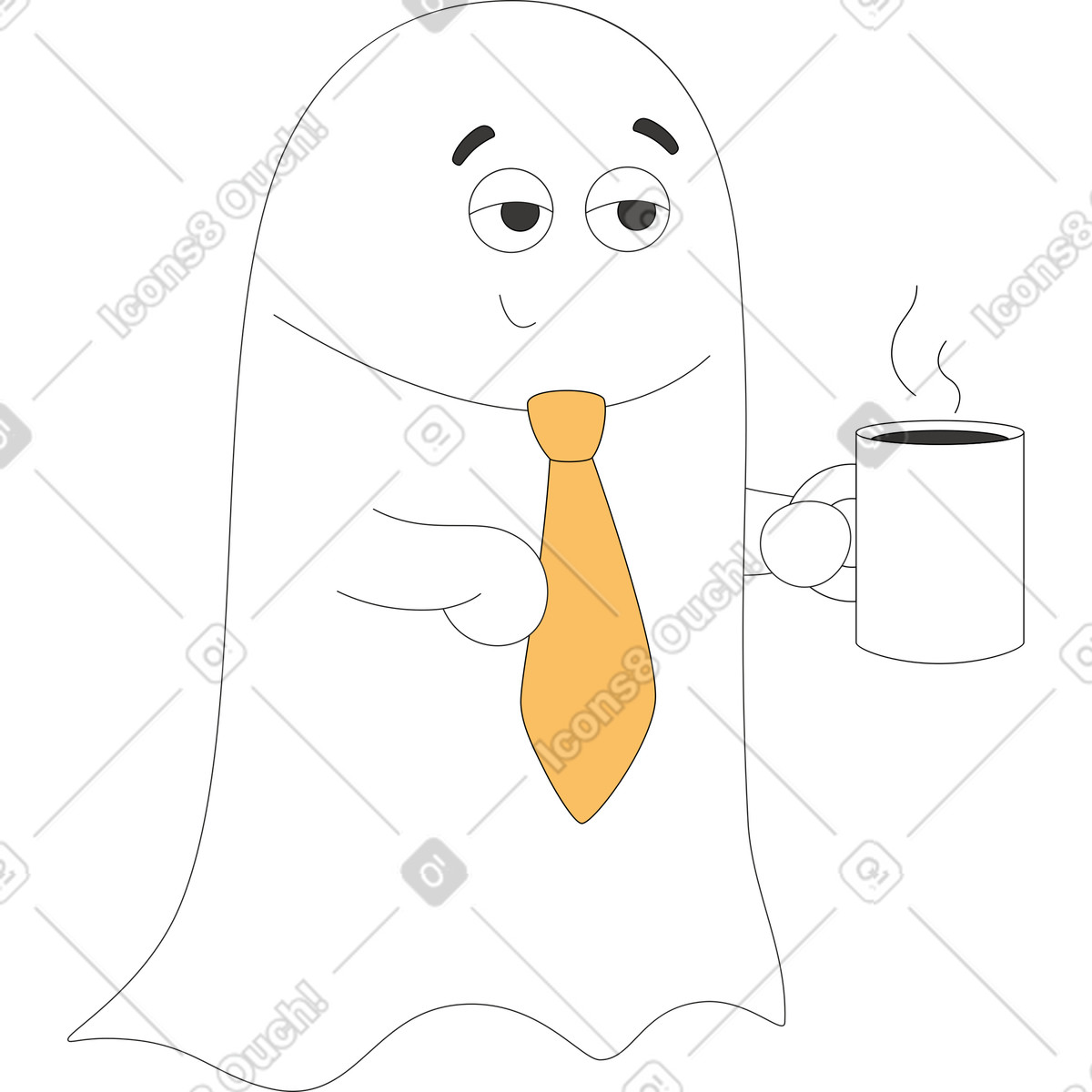 下载 Sitcom 风格的 忙碌的幽灵 插画，支持 PNG、SVG 格式