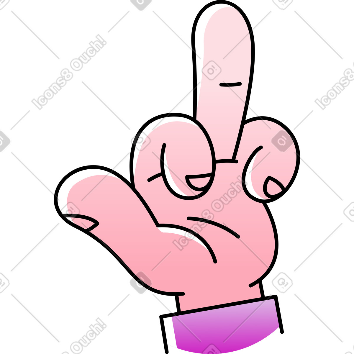 Illustration Main montrant le majeur dans style Pocus à télécharger aux formats PNG, SVG