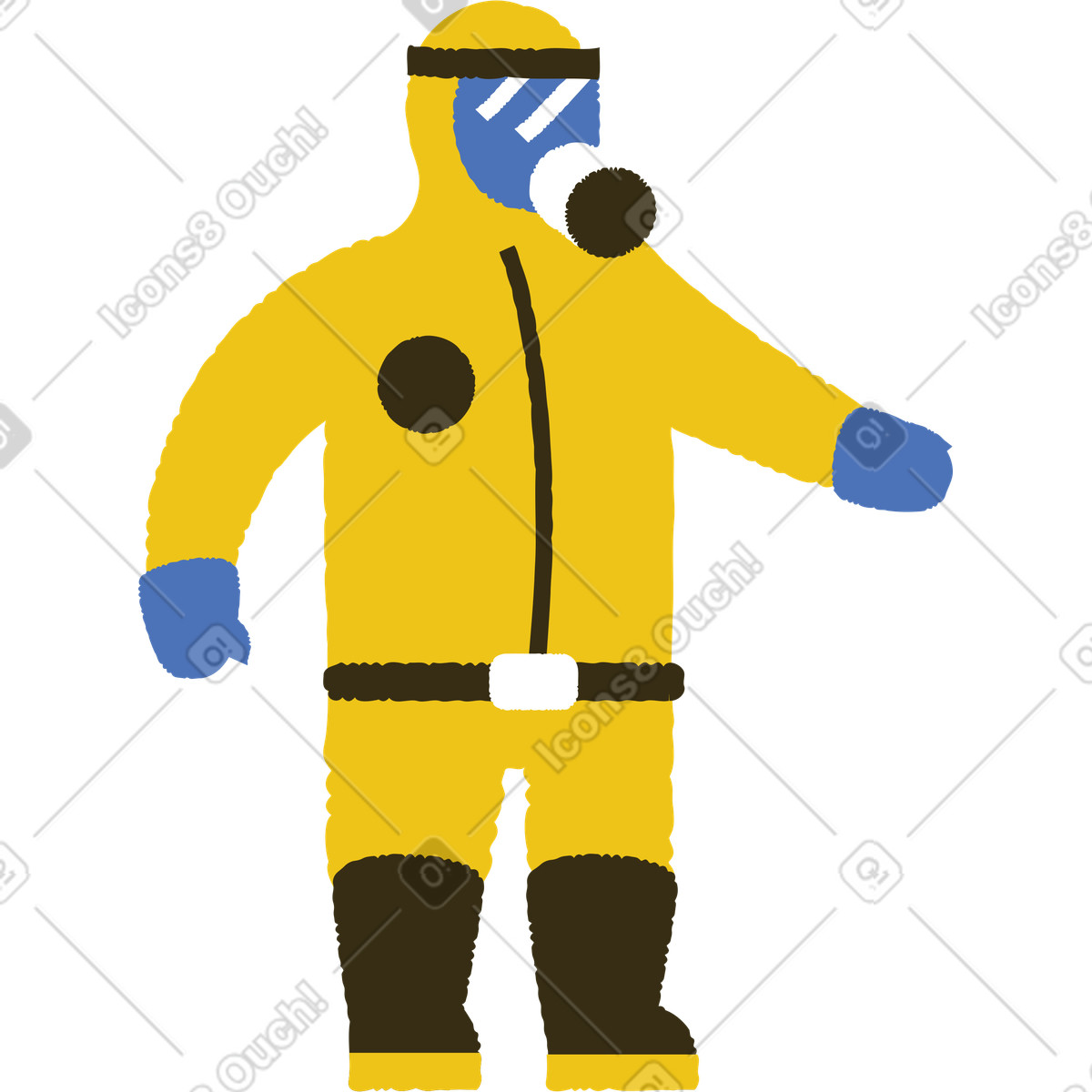 Man in protective suit illustration Bermuda style download PNG, SVG