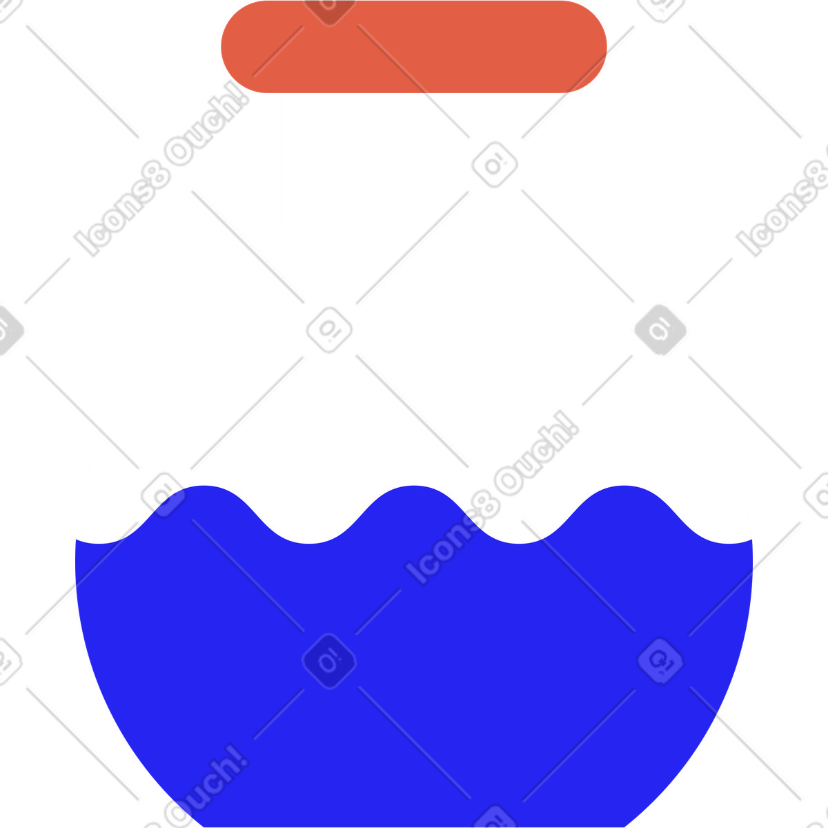 Flat 스타일의 액체가 담긴 꽃병 일러스트레이션 PNG, SVG 다운로드