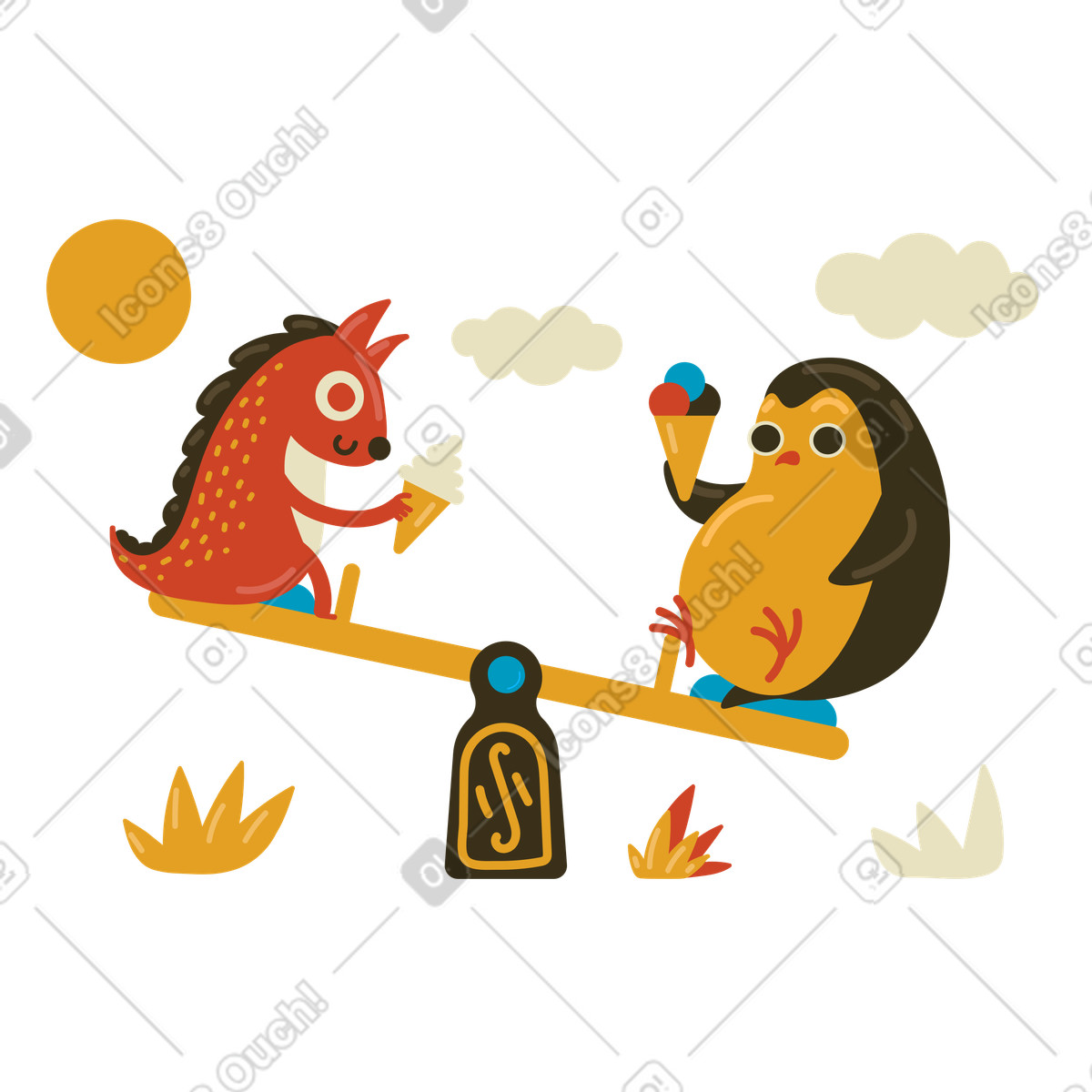 Balance swing game illustration in PNG, SVG