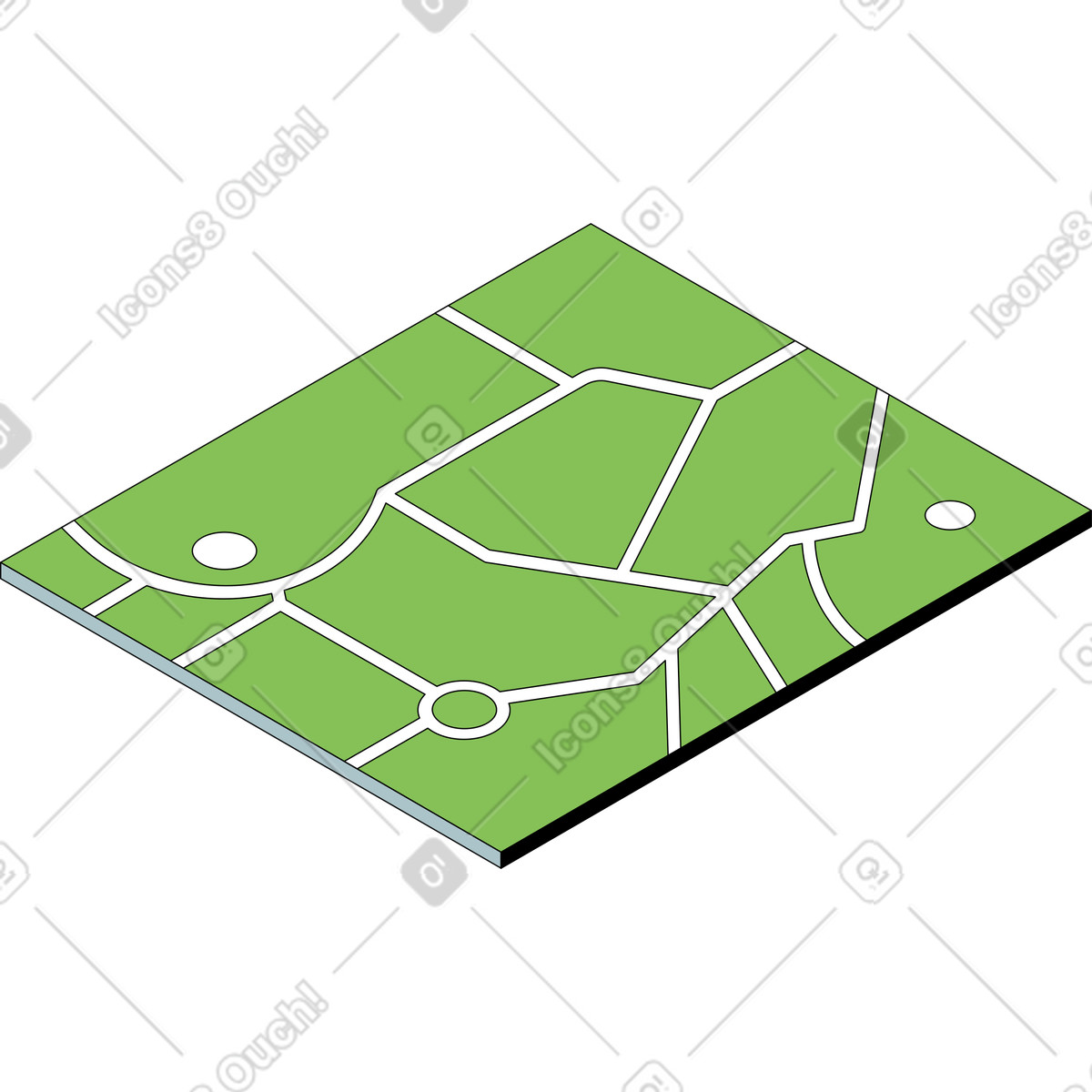 Isometric スタイルの 地図 のイラストをPNG、SVG形式でダウンロード
